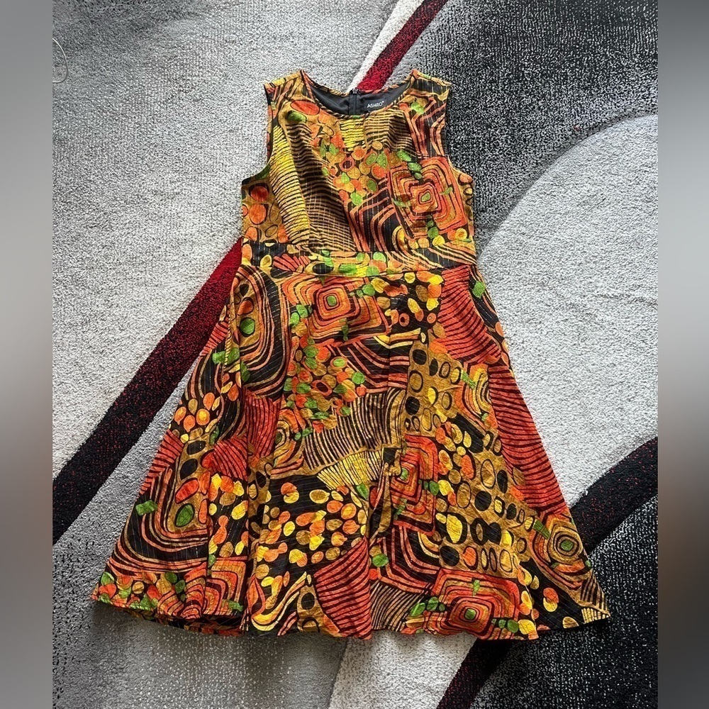 Ashro Emelie Burnt Orange Multi Afrocentric Dress